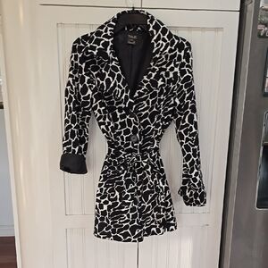 Tale Black and White Animal Print Coat